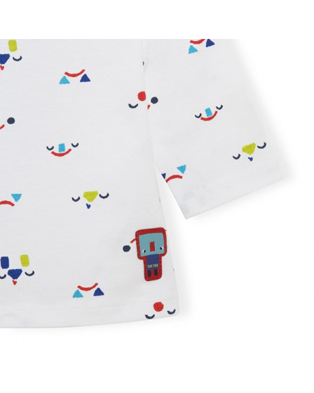 Tee-shirt en jersey imprimée garçon blanc superfreaks Tee-shirt en jersey imprimée garçon blanc superfreaks