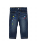 Pantalon en sergé effet denim garçon bleu superfreaks Pantalon en sergé effet denim garçon bleu superfreaks