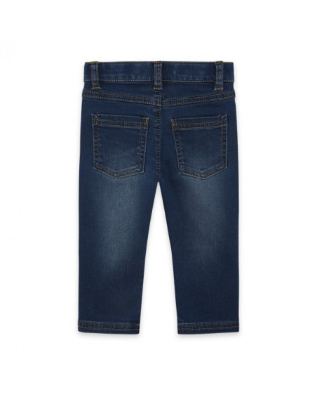 Pantalon en sergé effet denim garçon bleu superfreaks Pantalon en sergé effet denim garçon bleu superfreaks