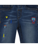 Pantalon en sergé effet denim garçon bleu superfreaks Pantalon en sergé effet denim garçon bleu superfreaks