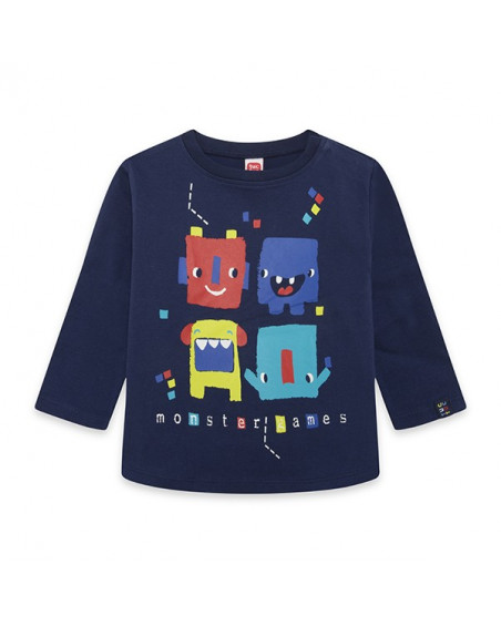 Tee-shirt en jersey petits monstres garçon bleu superfreaks Tee-shirt en jersey petits monstres garçon bleu superfreaks