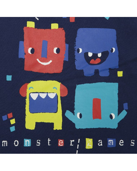 Tee-shirt en jersey petits monstres garçon bleu superfreaks Tee-shirt en jersey petits monstres garçon bleu superfreaks