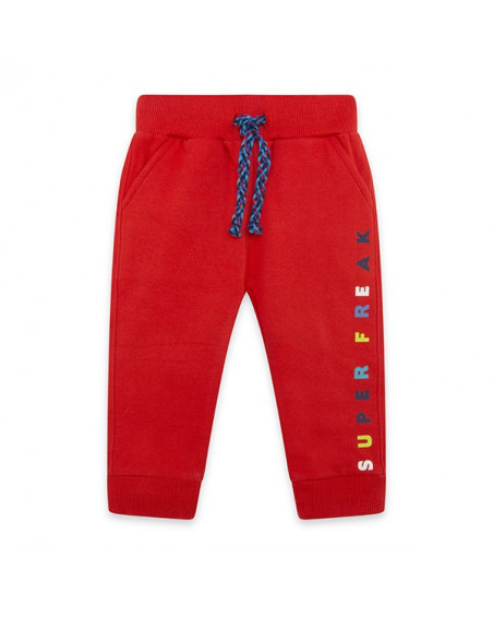 Pantalon en peluche jogging garçon rouge superfreaks Pantalon en peluche jogging garçon rouge superfreaks