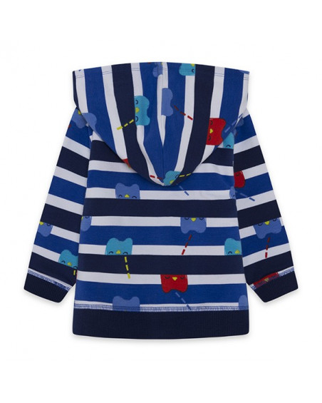 Sweat-shirt capuche en peluche avec capuche garçon bleu Sweat-shirt capuche en peluche avec capuche garçon bleu