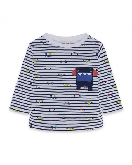 Tee-shirt en jersey à rayures garçon bleu superfreaks Tee-shirt en jersey à rayures garçon bleu superfreaks