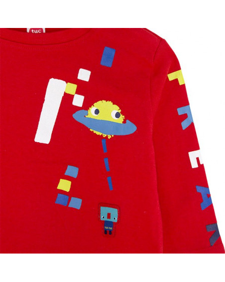 Tee-shirt en jersey imprimée garçon rouge superfreaks Tee-shirt en jersey imprimée garçon rouge superfreaks