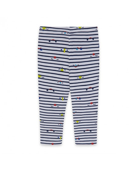 Leggings en jersey à rayures fille bleus superfreaks Leggings en jersey à rayures fille bleus superfreaks