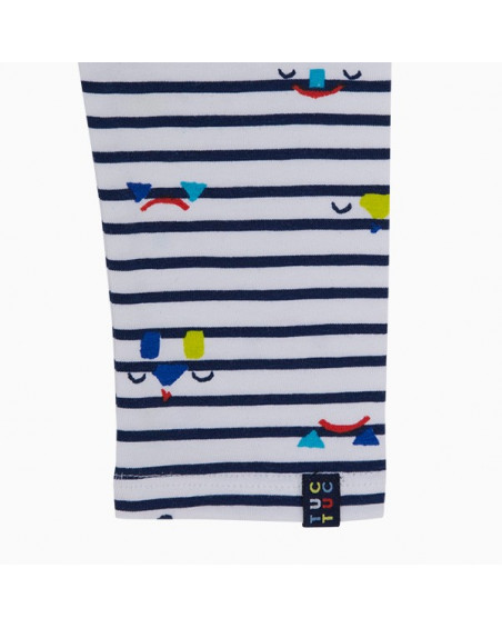 Leggings en jersey à rayures fille bleus superfreaks Leggings en jersey à rayures fille bleus superfreaks