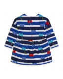Robe en coton molletonné à rayures fille bleue superfreaks Robe en coton molletonné à rayures fille bleue superfreaks