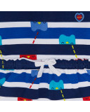 Robe en coton molletonné à rayures fille bleue superfreaks Robe en coton molletonné à rayures fille bleue superfreaks