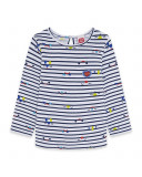 Tee-shirt en jersey à rayures fille bleu superfreaks Tee-shirt en jersey à rayures fille bleu superfreaks