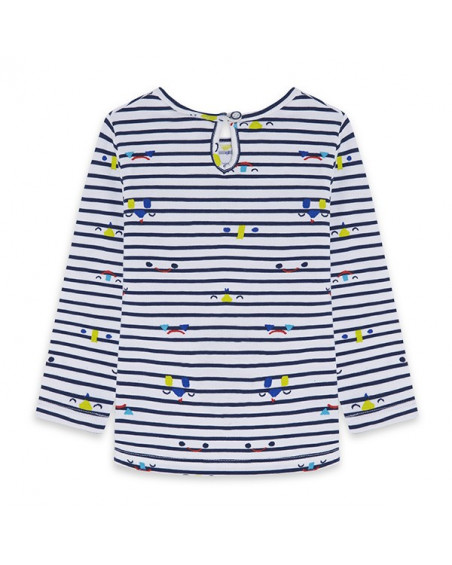 Tee-shirt en jersey à rayures fille bleu superfreaks Tee-shirt en jersey à rayures fille bleu superfreaks