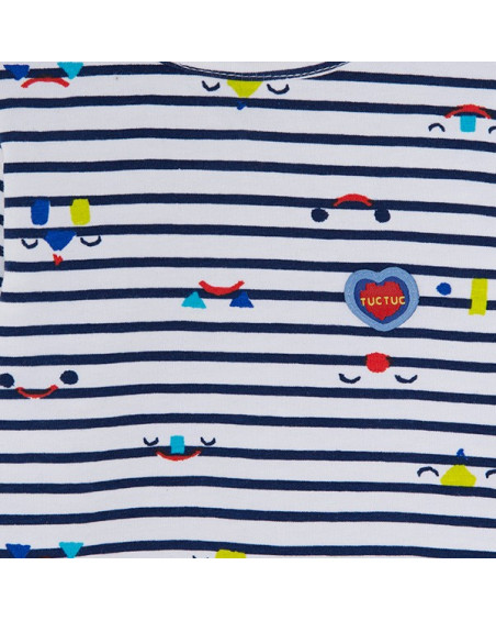 Tee-shirt en jersey à rayures fille bleu superfreaks Tee-shirt en jersey à rayures fille bleu superfreaks