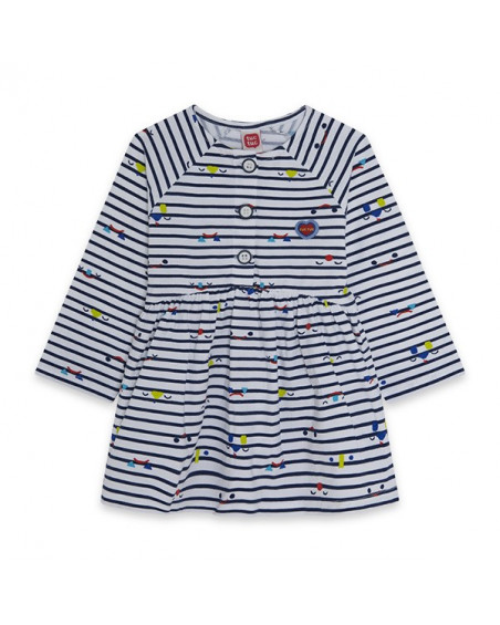 Robe en jersey à rayures fille bleue superfreaks Robe en jersey à rayures fille bleue superfreaks