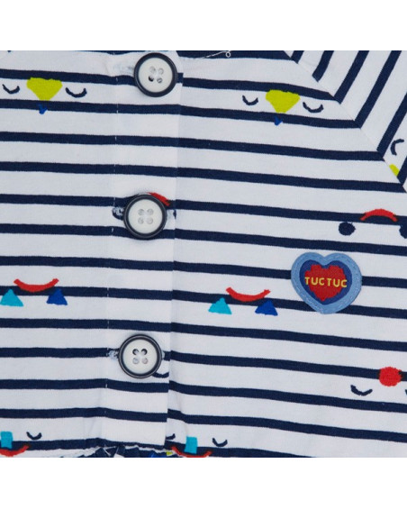 Robe en jersey à rayures fille bleue superfreaks Robe en jersey à rayures fille bleue superfreaks