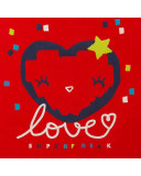Robe en coton molletonné coeur fille rouge superfreaks Robe en coton molletonné coeur fille rouge superfreaks
