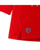 Robe en coton molletonné coeur fille rouge superfreaks Robe en coton molletonné coeur fille rouge superfreaks