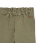 Pantalon en sergé lacets fille vert hidden nature Pantalon en sergé lacets fille vert hidden nature