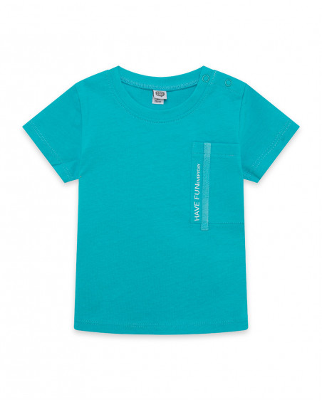 Tee-shirt en jersey poche garçon bleu basicos kids Tee-shirt en jersey poche garçon bleu basicos kids