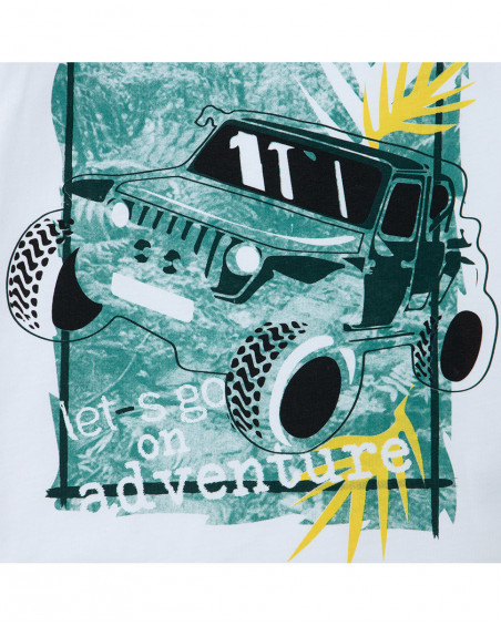 Tee-shirt en jersey avec poches garçon blanche jungle street Tee-shirt en jersey avec poches garçon blanche jungle street