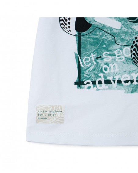 Tee-shirt en jersey avec poches garçon blanche jungle street Tee-shirt en jersey avec poches garçon blanche jungle street