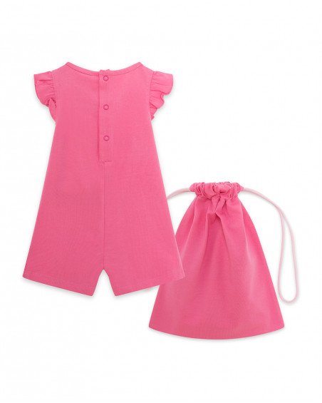 Grenouillère en jersey+sac short fille rose tahiti Grenouillère en jersey+sac short fille rose tahiti