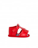 Sandales cuirette franges fille rouge little pirates Sandales cuirette franges fille rouge little pirates