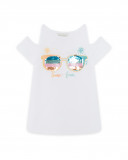 Tee-shirt en jersey lunettes fille blanche venice beach Tee-shirt en jersey lunettes fille blanche venice beach