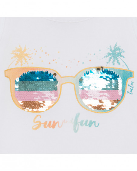Tee-shirt en jersey lunettes fille blanche venice beach