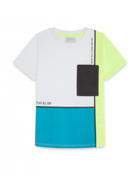 Tee-shirt en jersey poche garçon blanche play