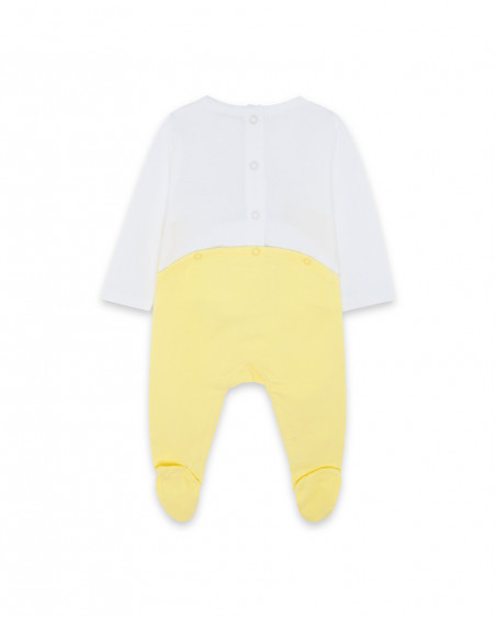 Grenouillère en jersey long avec pieds garçon jaune hi! sunshine Grenouillère en jersey long avec pieds garçon jaune hi! sunshine