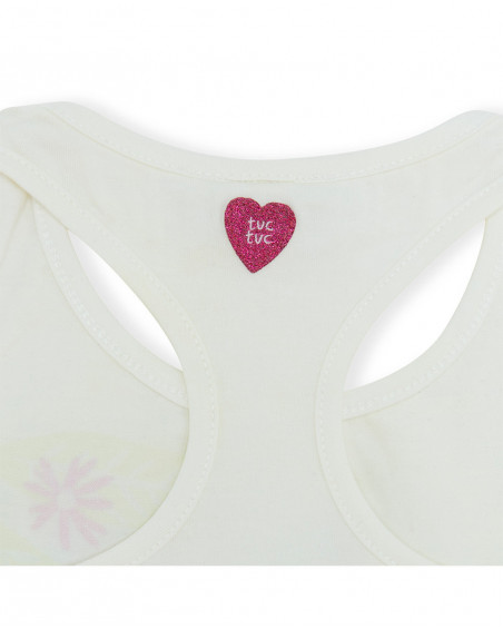 Robe en jersey bretelles fille blanche ready to bloom