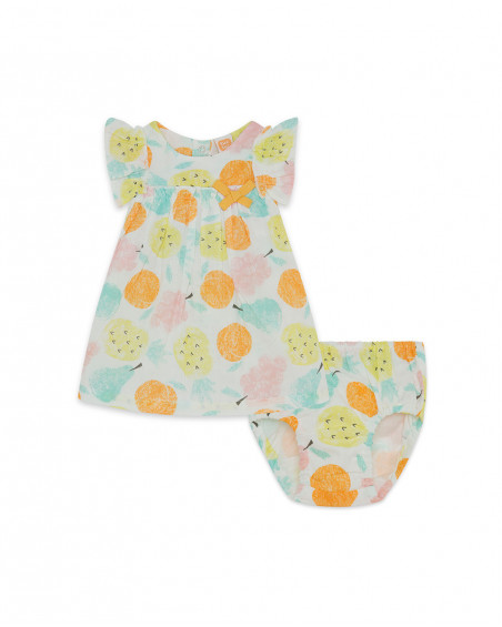 Robe en chiffon imprimé fille orange picnic time Robe en chiffon imprimé fille orange picnic time