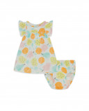Robe en chiffon imprimé fille orange picnic time Robe en chiffon imprimé fille orange picnic time