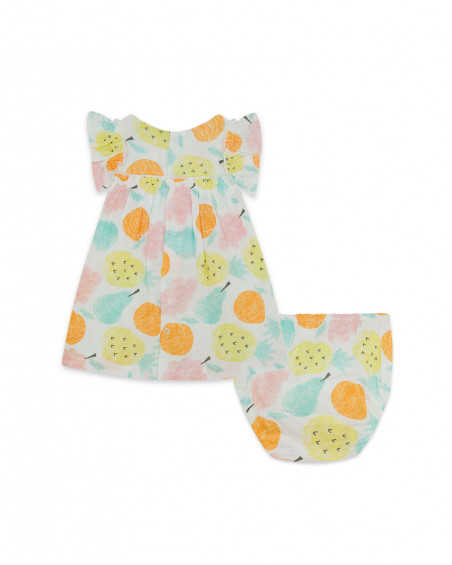 Robe en chiffon imprimé fille orange picnic time Robe en chiffon imprimé fille orange picnic time