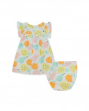 Robe en chiffon imprimé fille orange picnic time Robe en chiffon imprimé fille orange picnic time