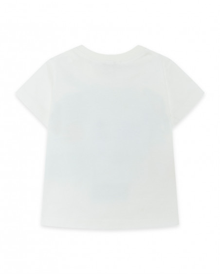 Tee-shirt en jersey imprimée fille beige smile today Tee-shirt en jersey imprimée fille beige smile today