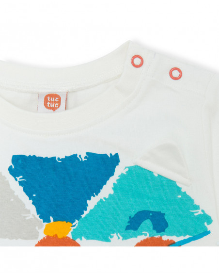 Tee-shirt en jersey imprimée fille beige smile today Tee-shirt en jersey imprimée fille beige smile today