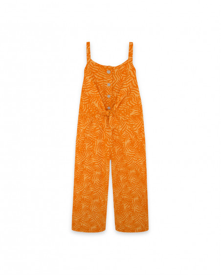 Combinaison en jersey bretelles fille orange summer festival Combinaison en jersey bretelles fille orange summer festival