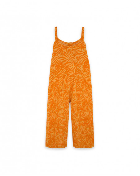 Combinaison en jersey bretelles fille orange summer festival Combinaison en jersey bretelles fille orange summer festival