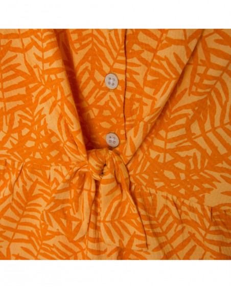 Combinaison en jersey bretelles fille orange summer festival Combinaison en jersey bretelles fille orange summer festival