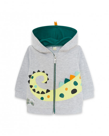 Sweat-shirt capuche en peluche avec fermeture éclair garçon Sweat-shirt capuche en peluche avec fermeture éclair garçon