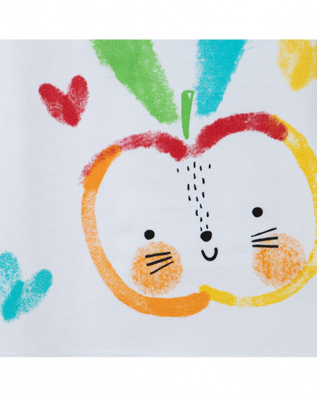 Tee-shirt en jersey bretelles fille blanche fruitty time Tee-shirt en jersey bretelles fille blanche fruitty time