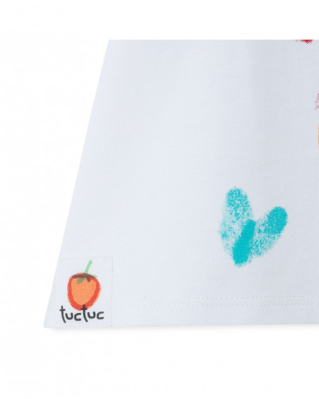 Tee-shirt en jersey bretelles fille blanche fruitty time Tee-shirt en jersey bretelles fille blanche fruitty time