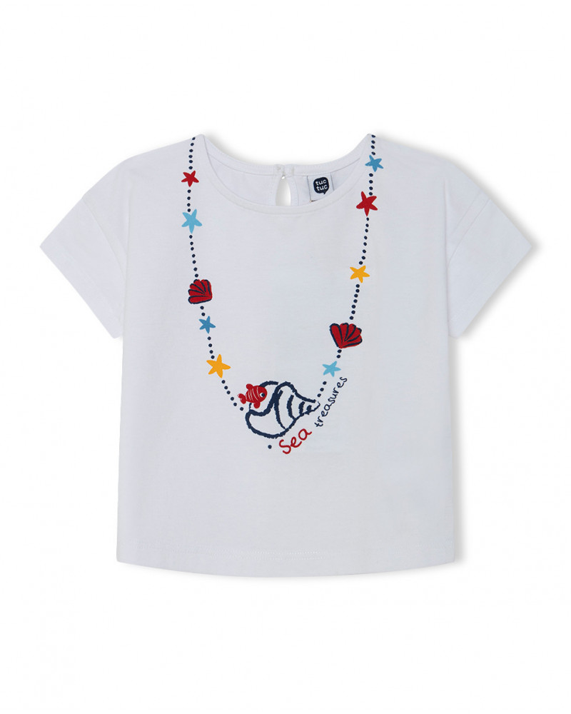 Tee-shirt en jersey imprimée fille blanche red submarine