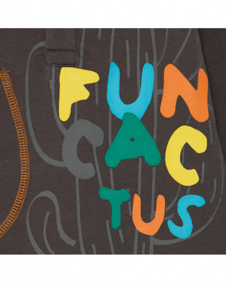 Tee-shirt en jersey manche longue garçon marron funcactus Tee-shirt en jersey manche longue garçon marron funcactus
