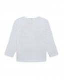 Tee-shirt en jersey manche longue fille blanche enjoy the sun Tee-shirt en jersey manche longue fille blanche enjoy the sun