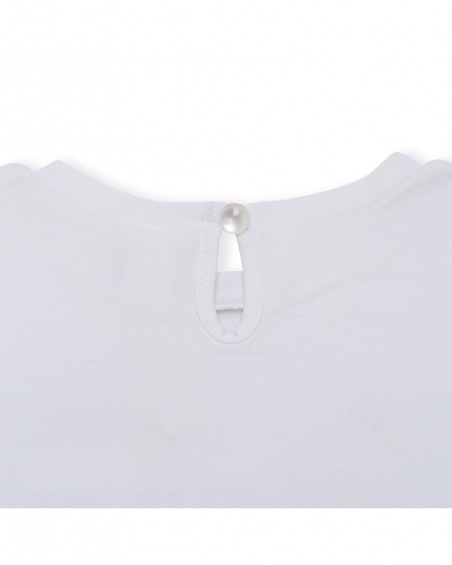 Tee-shirt en jersey manche longue fille blanche enjoy the sun