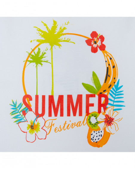 Tee-shirt en jersey message fille blanche summer festival Tee-shirt en jersey message fille blanche summer festival