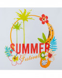 Tee-shirt en jersey message fille blanche summer festival Tee-shirt en jersey message fille blanche summer festival
